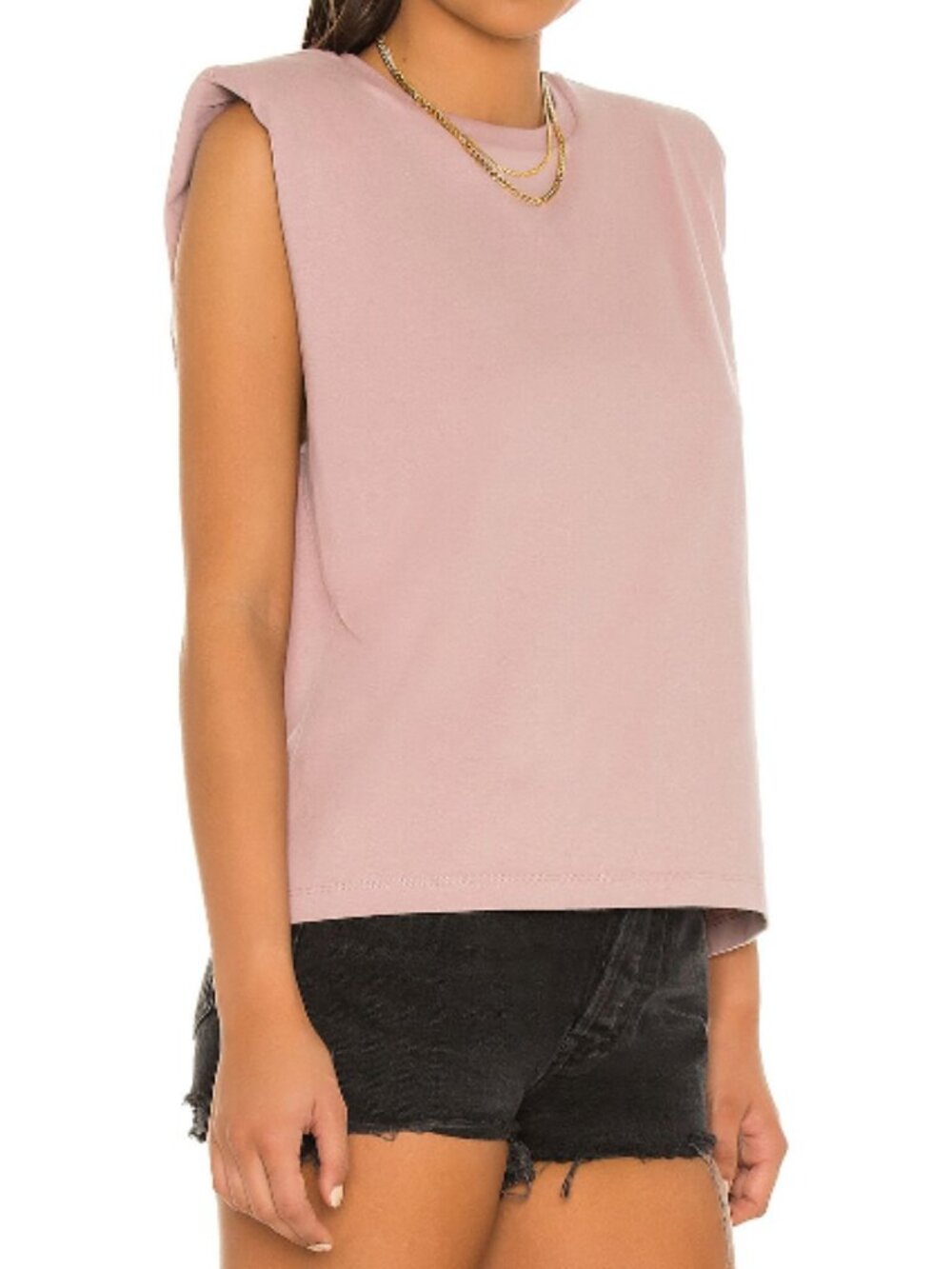 ALLSAINTS Coni Tank with Shoulder Pads - Mauve - Large - Picture 2 of 8